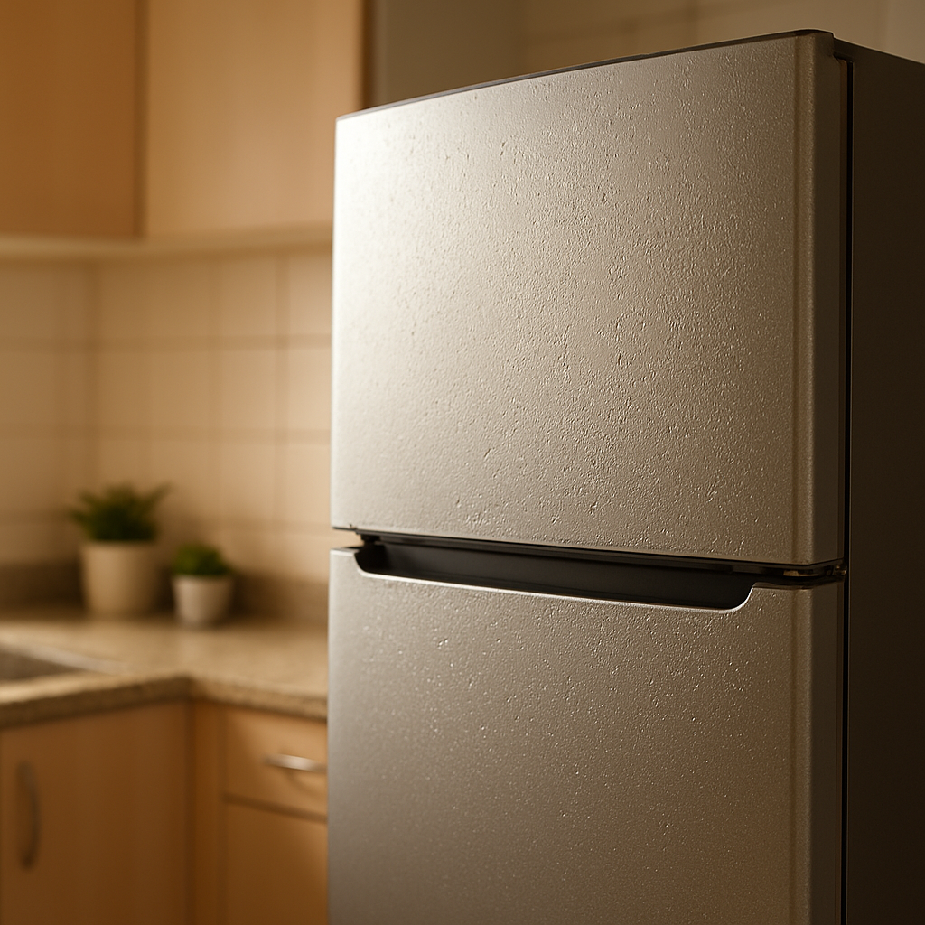 Geladeira Frost Free moderna funcionando em uma cozinha