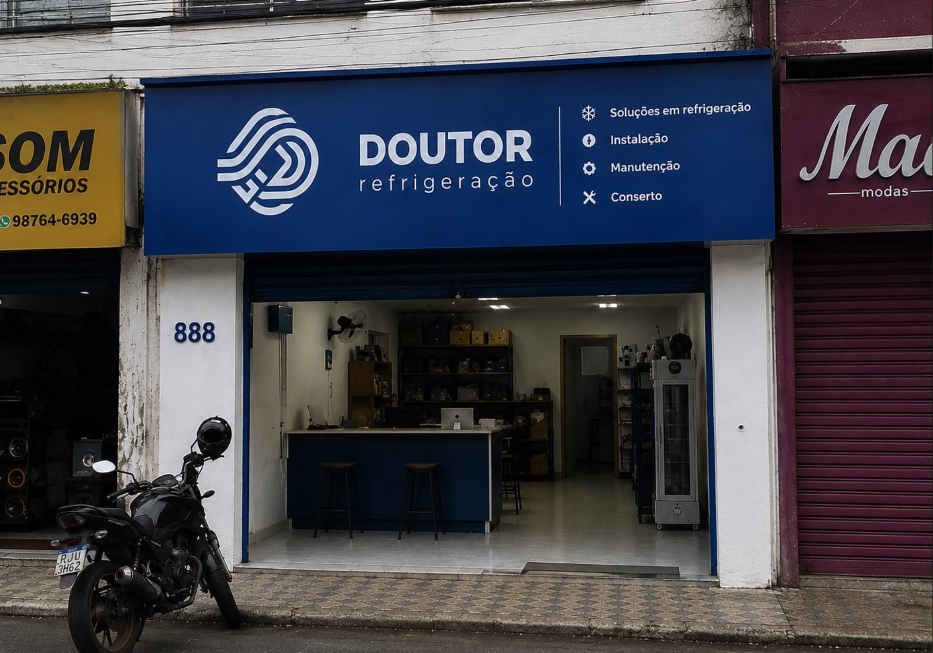 Fachada da loja física da Doutor Refrigeração